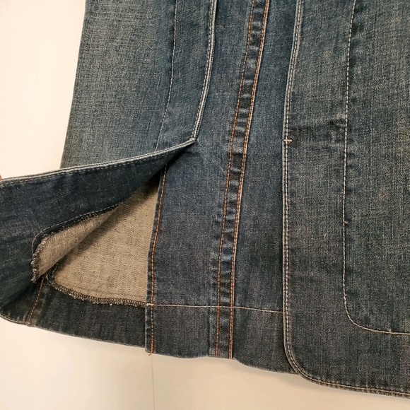 Armani Exchange Y2K Denim Kick Pleat Pencil Skirt - Picture 4 of 9